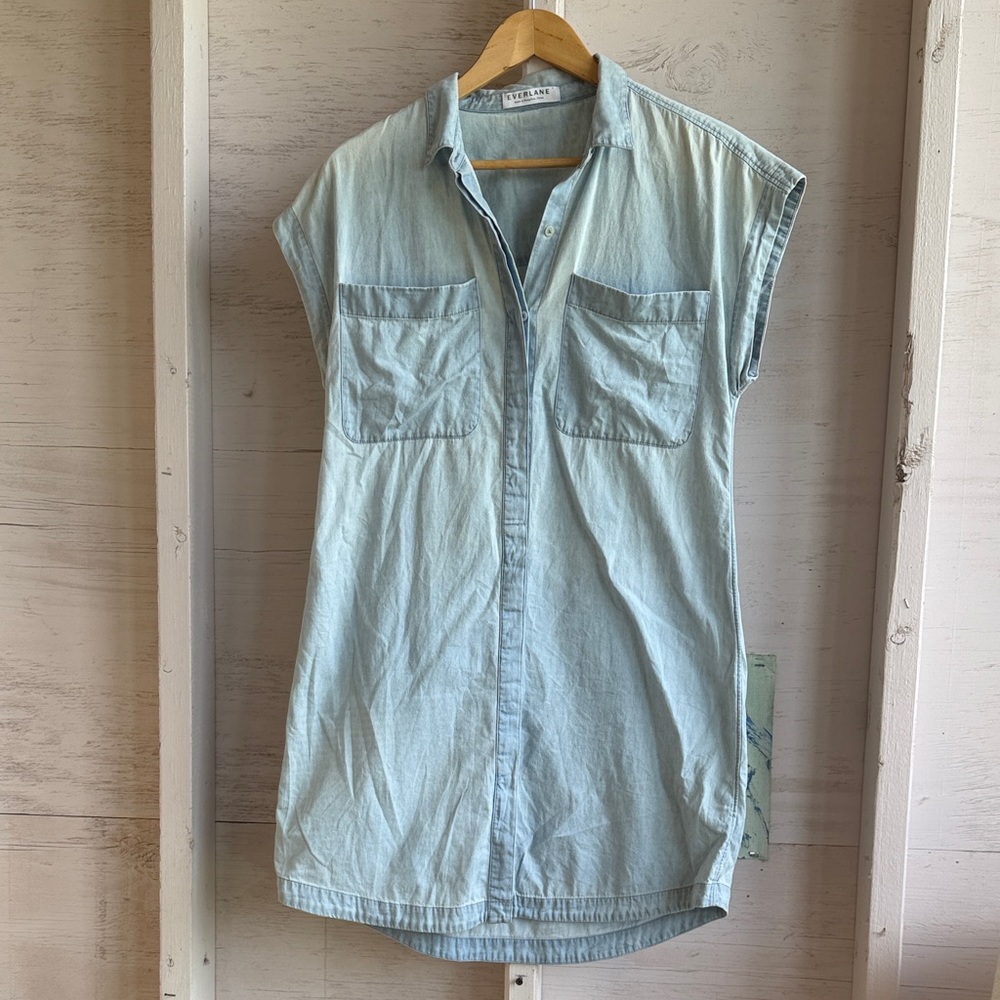 Everlane Light Blue Denim Shirt Dress